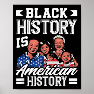 Poster Mois de l'histoire des Noirs Drapeau américain Amé