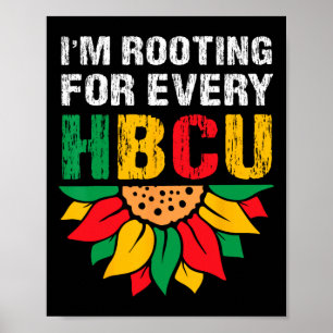 Poster Mois de l'histoire des Noirs HBCU Je soutiens chaq