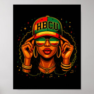 Poster Mois de l'histoire des Noirs Hbcu Noir Afro Éduqué