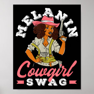 Poster Mois de l'histoire des Noirs Mélanine Cowgirl Swag