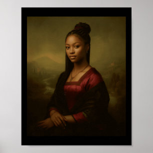 Poster Mois de l'histoire des Noirs Mona Lisa noire Afro-