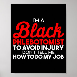 Poster Mois de l'histoire des Noirs Phlébotomiste Drapeau