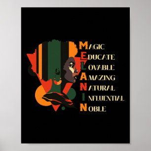 Poster Mois de l'histoire des Noirs Reine noire Éduquer l