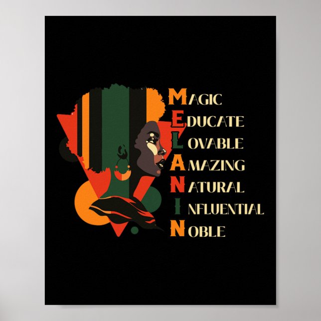Poster Mois de l'histoire des Noirs Reine noire Éduquer l (Devant)