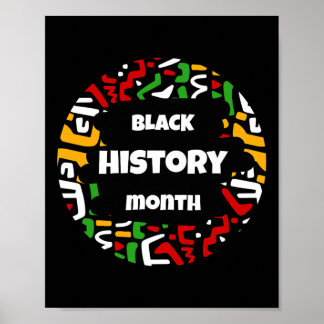 Poster Mois De L'Histoire Noire Avec Carte Africaine Drap