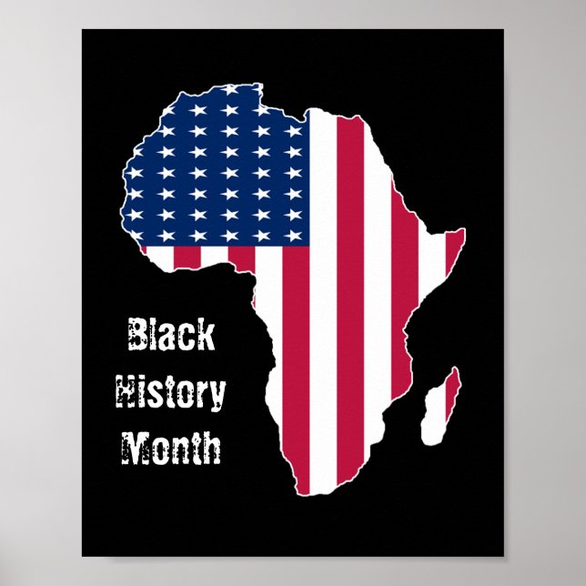 Poster Mois de l'histoire noire Carte du drapeau afro-amé (Devant)