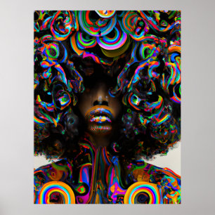 Poster Mois de l'histoire noire Melanin Girl Magic Queen