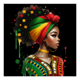 Poster Mois de l'histoire noire Melanin Hommes Femmes Enf
