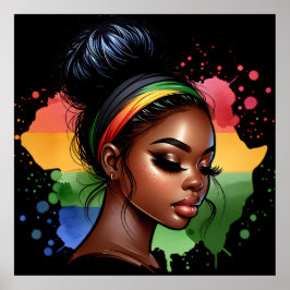 Poster Mois de l'histoire noire Melanin Hommes Femmes Enf