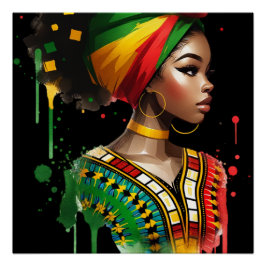 Poster Mois de l'histoire noire Melanin Hommes Femmes Enf