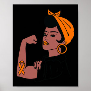 Poster Mois de sensibilisation à la leucémie Orange Ribbo
