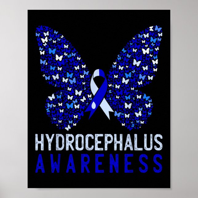 Poster Mois de sensibilisation à l'hydrocéphalie papillon (Devant)
