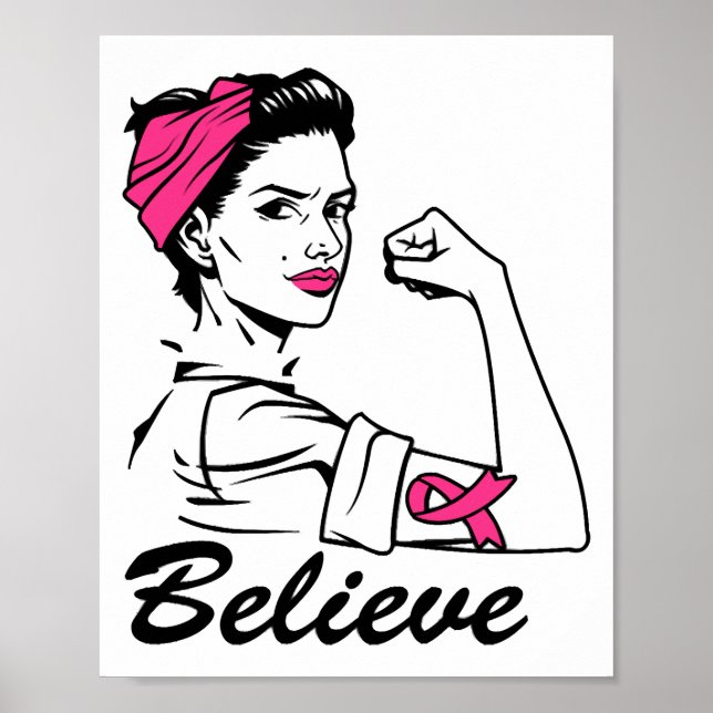 Poster Mois de sensibilisation au cancer du sein Croyance (Devant)