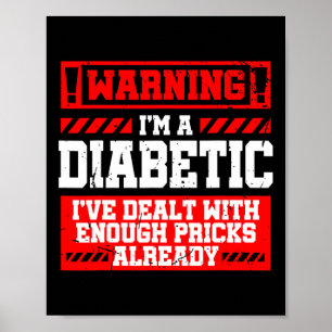 Poster Mois de sensibilisation au diabète amusant Pricks