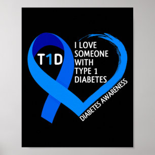 Poster Mois De Sensibilisation Au Diabète J'Aime Quelqu'U