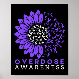 Poster Mois de sensibilisation aux surdoses Ruban tournes