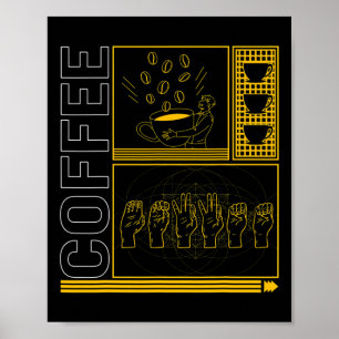 Poster Mois de sensibilisation Café Asl Lover Amour tenda