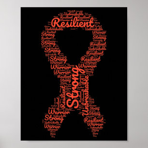 Poster Mois De Sensibilisation Ruban Orange Avec Mots