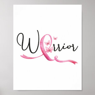 Poster Mois du cancer du sein Papillons rose Ruban femmes