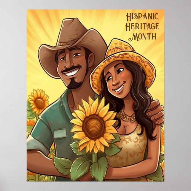 Poster Mois du patrimoine hispanique Couple de tournesols (Devant)
