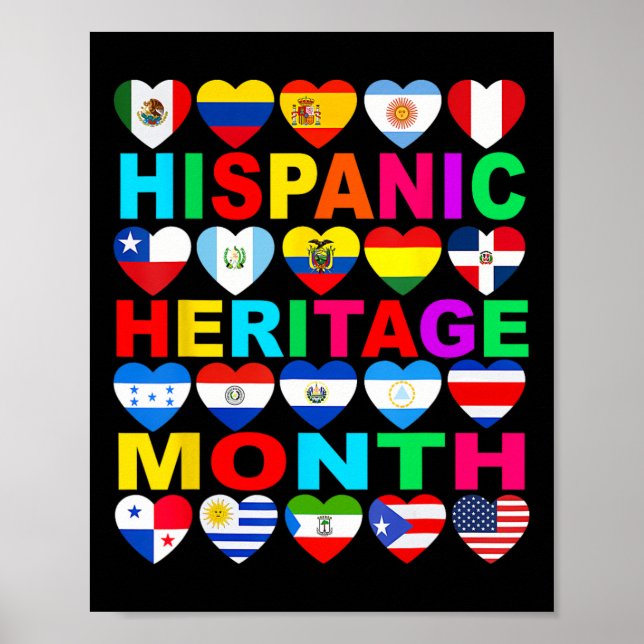 Poster Mois du patrimoine hispanique Pays latino-américai (Devant)