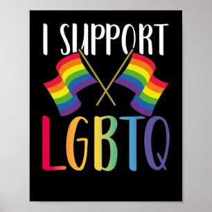 Poster Mois Gay pride LGBT Je soutiens Lgbtq