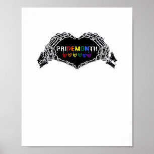 Poster Mois Skeleton Heart Hands LGBTQIA