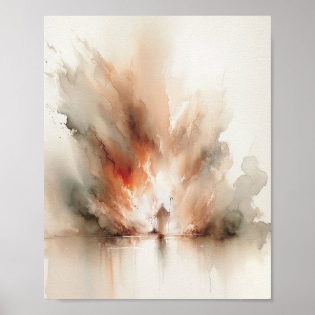 Poster Moïse et Burning Bush - Dessin numérique (Devant)