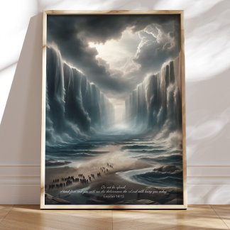 Poster Moïse Partir de la Mer Rouge Bible Verse Art, Exod