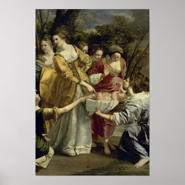 Poster Moïse Secouru du Nil, vers 1630 (Devant)