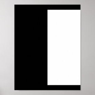 Poster moitié blanc noir moitié noir moitié noir blanc
