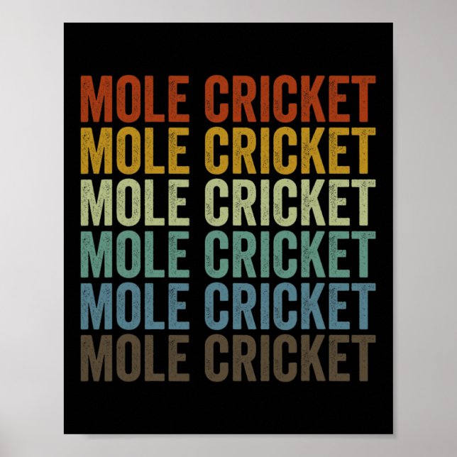 Poster Mole Cricket Retro  (Devant)