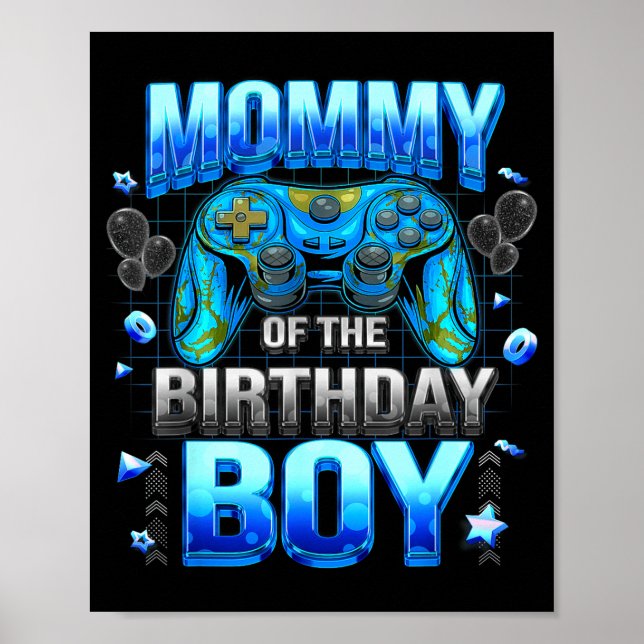 Poster Mom Of The Birthday Boy Cool Gamer Funny Video Gam (Devant)