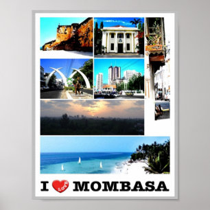 Poster Mombasa - Kenya - I Love -