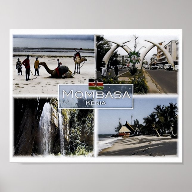 Poster Mombasa - Kenya - Mosaic - (Devant)