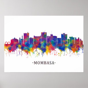 Poster Mombasa Kenya Skyline