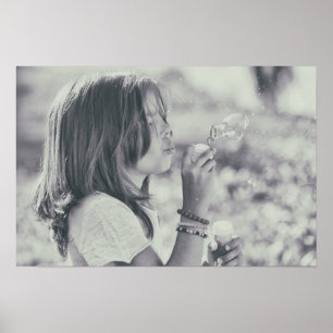 Poster Moment Dandelion Dreamy - noir & blanc