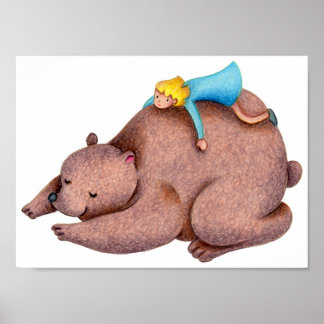 Poster Moment paisible avec un ours.