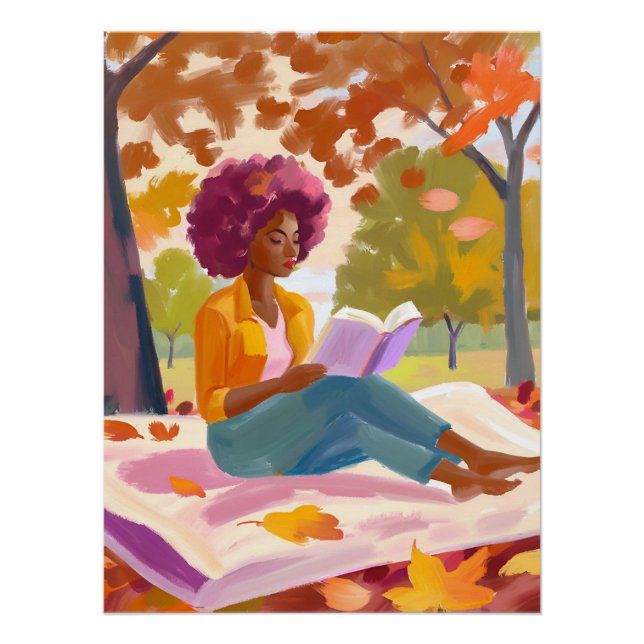 Poster Moments paisibles : Une femme afro dans la nature  (Devant)