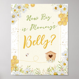 Poster Mommy Belly Devinant Jeu Bumblebee Baby shower