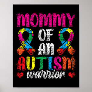 Poster Mommy Of An Autism Guerrier Soutien Autistes Autis