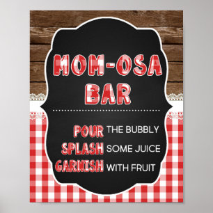 Poster Momosa Bar Sign - Red Baby Q