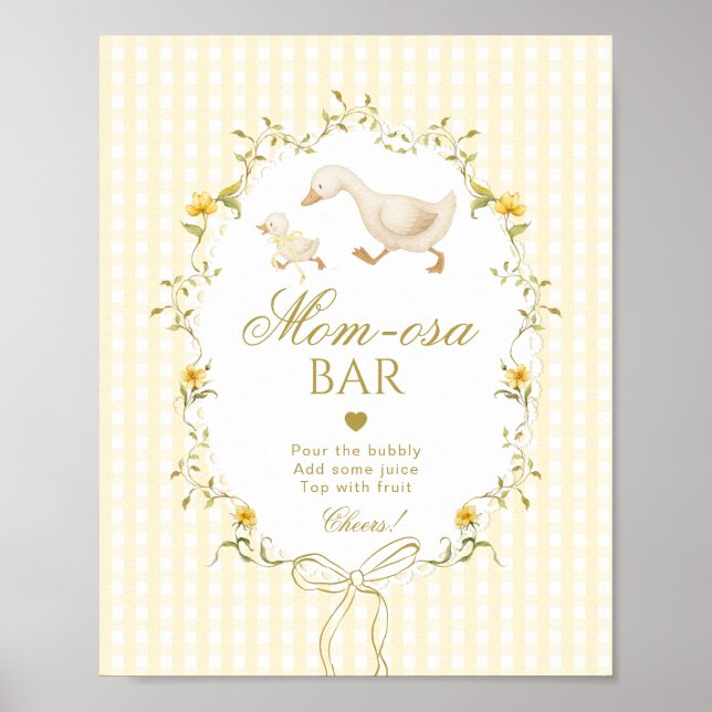 Poster Momosa bar Silly Goose gender neutral gingham (Devant)