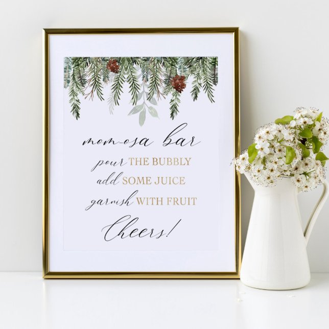 Poster Momosa bar versez le panneau baby shower bulle (Créateur téléchargé)