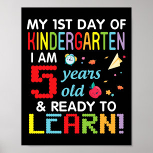 Poster Mon 1er jour de maternelle J'ai 5 ans et suis