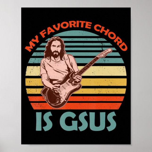 Poster Mon accord préféré est Gsus Jesus Guitarist Guitar (Devant)