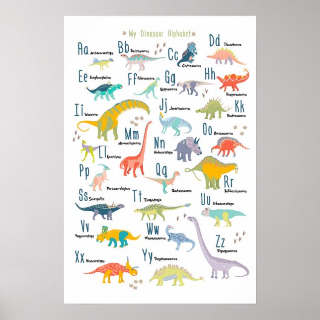 Poster Mon alphabet de dinosaure (Devant)