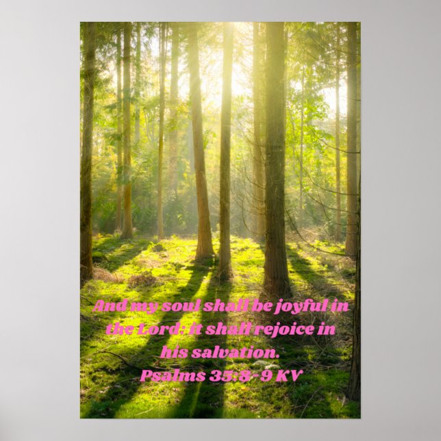 Poster Mon âme se réjouira, citation chrétienne (Devant)