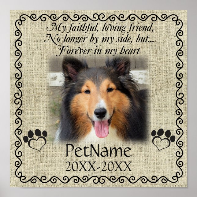 Poster Mon Ami Fidèle Pet Sympathie Custom Burlap (Devant)