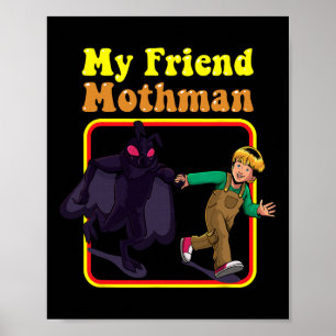 Poster Mon Ami Mothman Amusant Rétro Cryptid Créatures Mo